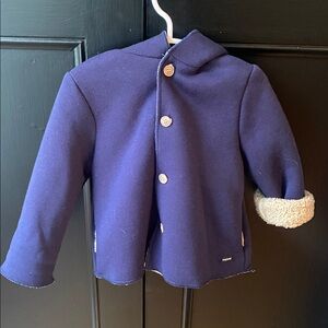 Mayoral newborn Navy Blue Button-Up Jacket with Sherpa Lining
